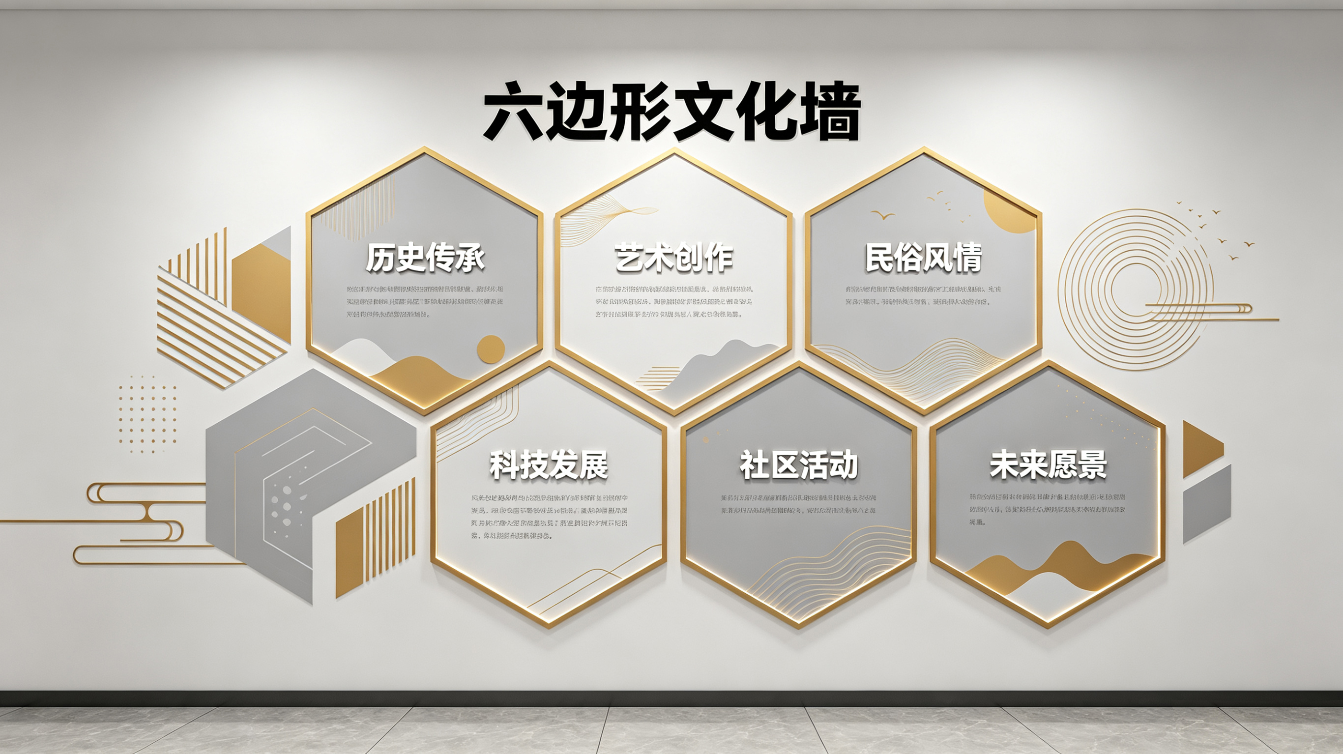 巍山企业文化墙 | 六边形信息美学